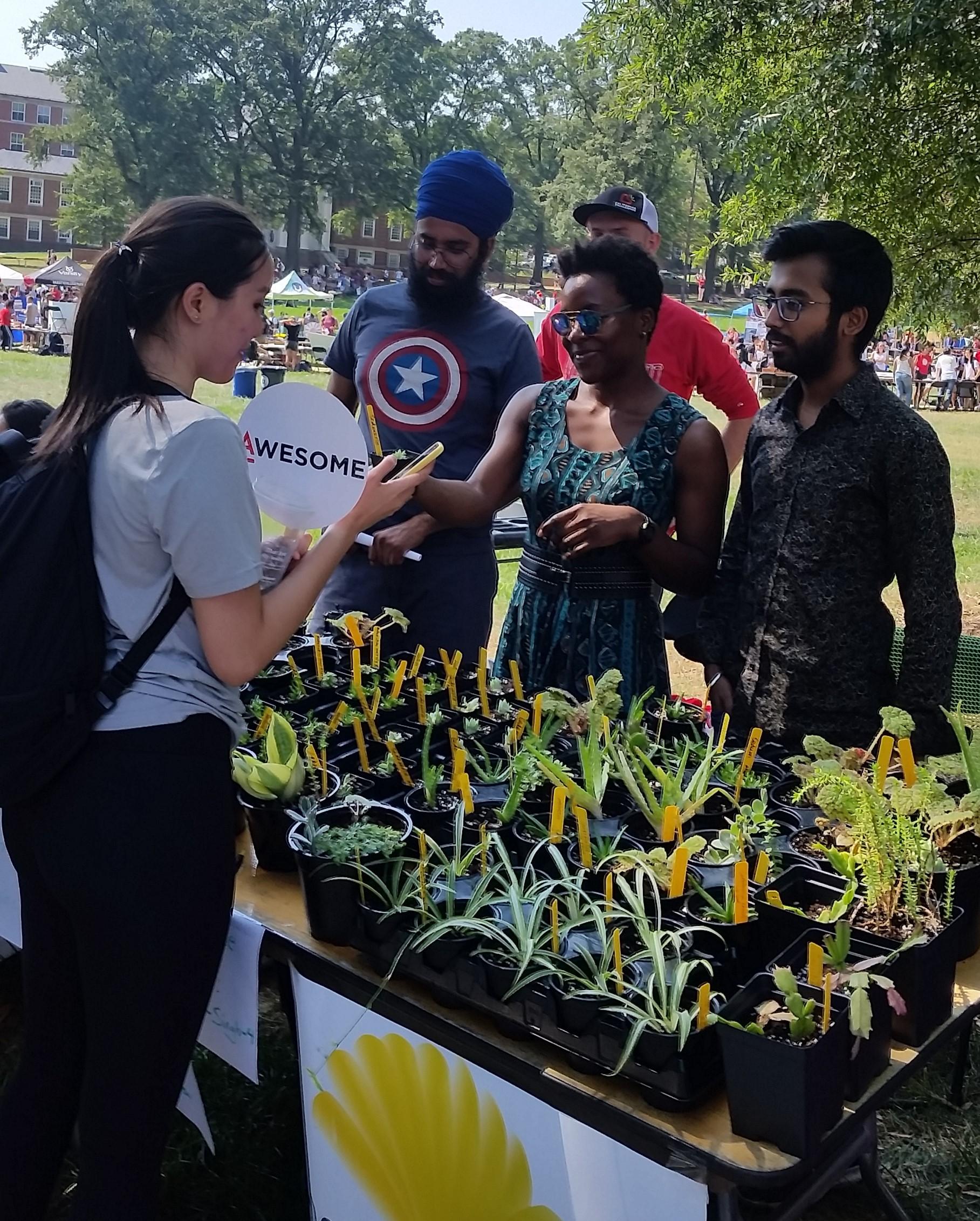 Plant sale organized by students.