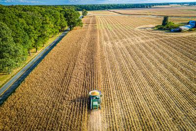 Aerial shot of farm