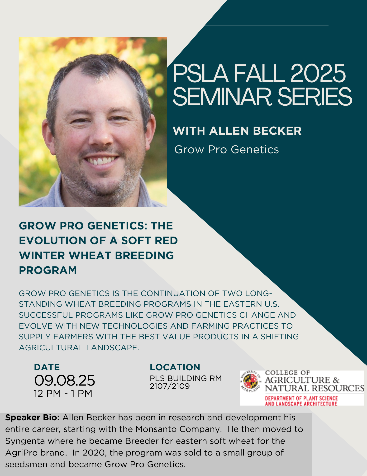 Fall 2025 PSLA Seminar Series | Department of Plant Science & Landscape ...