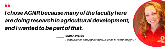 Emma Weiss, PLSC student, reflects on AGNR.