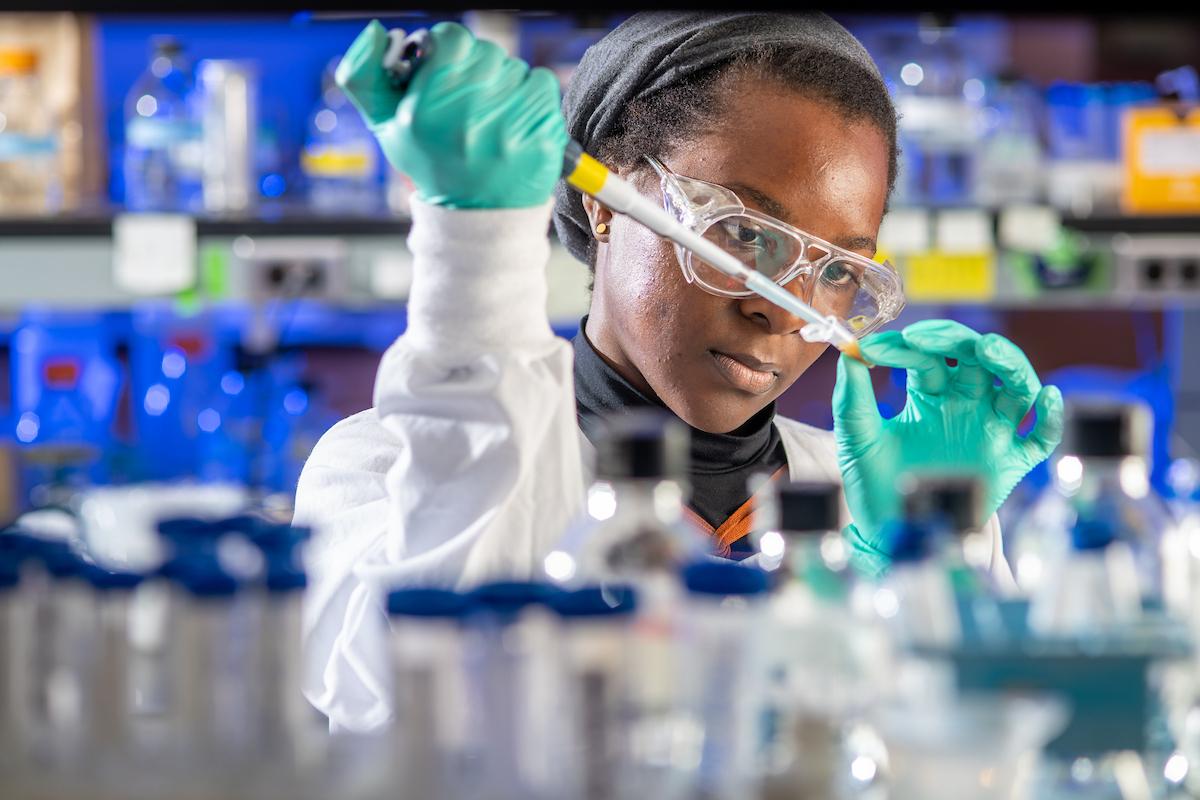 Student in Plant Science Lab